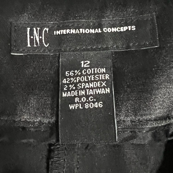INC International Black Satin MidRise Bootcut Pants Evening Wear Women’s Size 12 - Picture 4 of 4